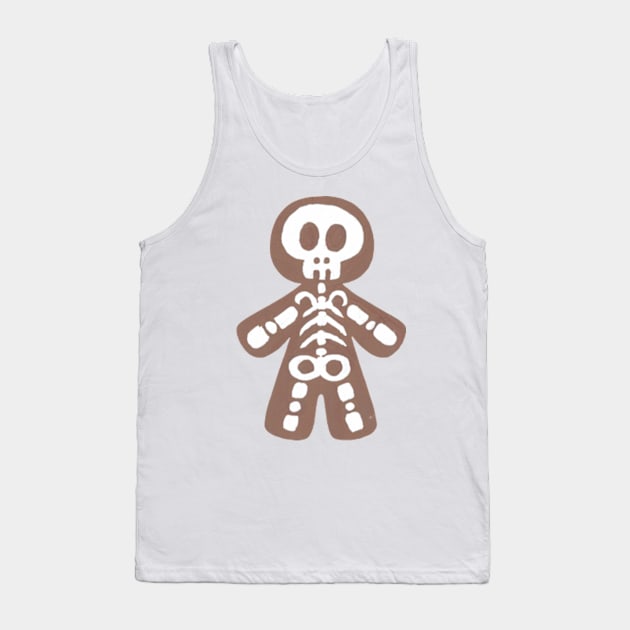 Skeleton Gingerbread Person Tank Top by JadedOddity